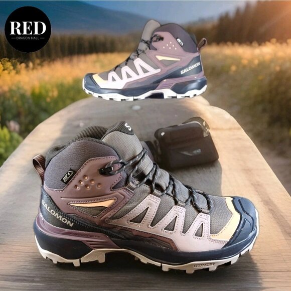 Salomon X Ultra 360 Mid Hiking Boots Waterproof Plum Kitten - Women's Size 8 - Picture 1 of 14